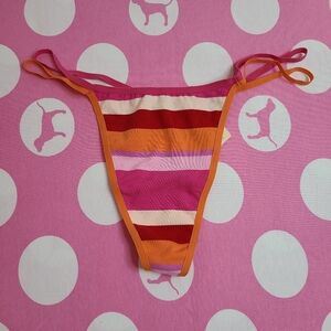 VTG VS PINK Cotton Low Rise Double String Thong Panty Size Lg